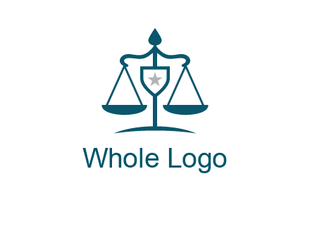 legal justice system logo with a star and scale