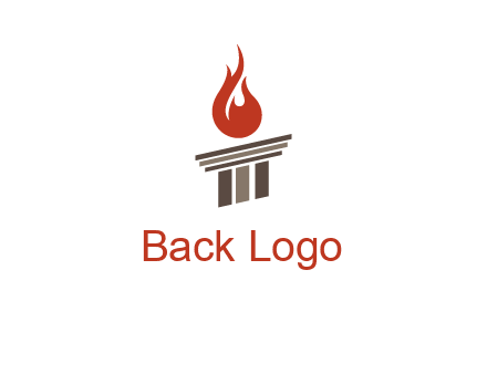 pillar with flames logo