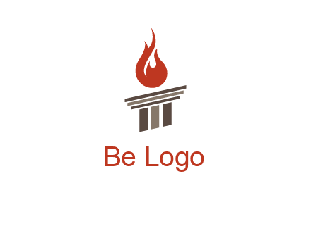 pillar with flames logo