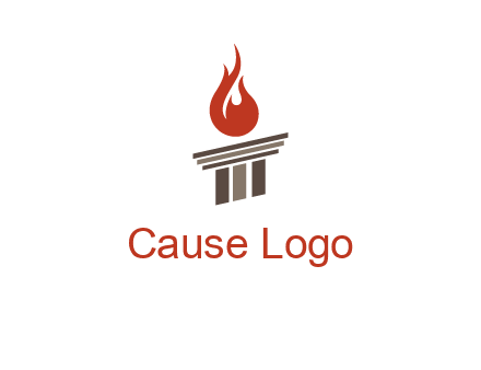 pillar with flames logo