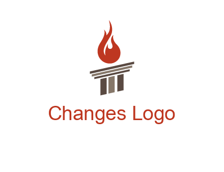 pillar with flames logo