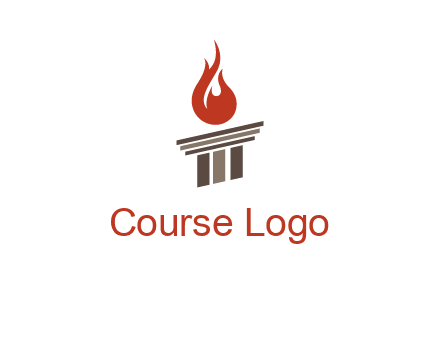 pillar with flames logo