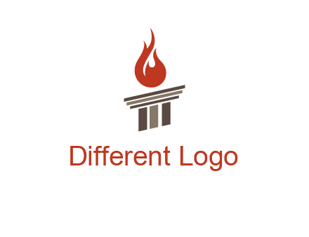 pillar with flames logo