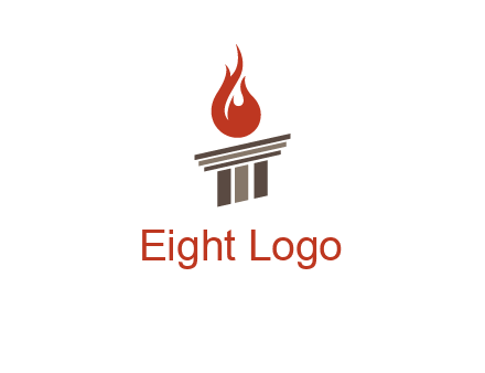 pillar with flames logo