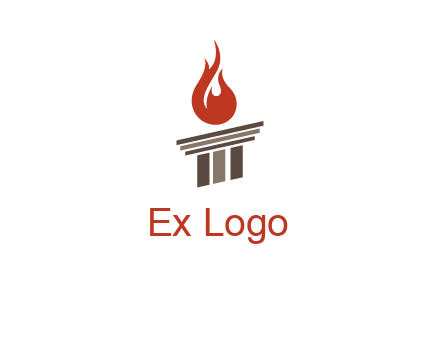 pillar with flames logo