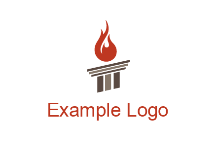 pillar with flames logo
