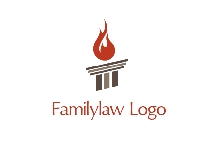 pillar with flames logo