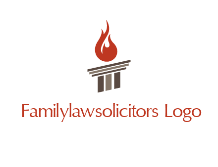 pillar with flames logo