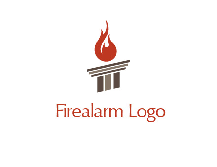pillar with flames logo