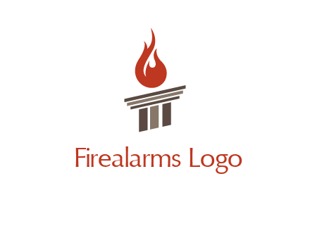 pillar with flames logo
