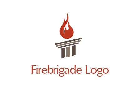 pillar with flames logo