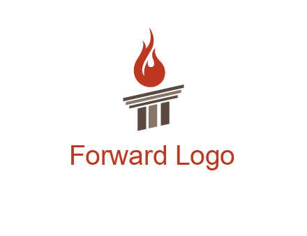 pillar with flames logo