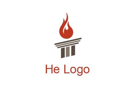 pillar with flames logo