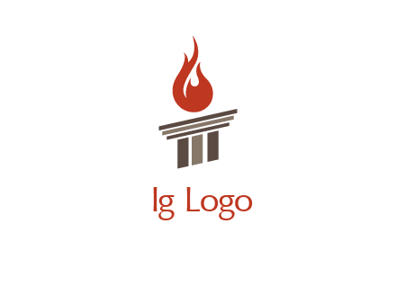 pillar with flames logo