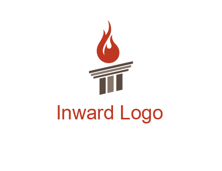 pillar with flames logo