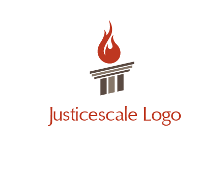 pillar with flames logo