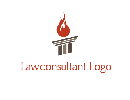 pillar with flames logo