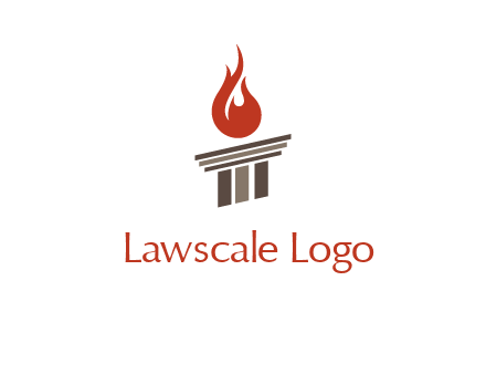 pillar with flames logo