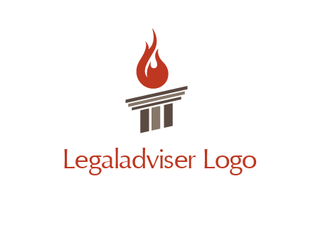 pillar with flames logo