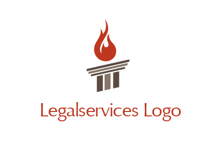pillar with flames logo
