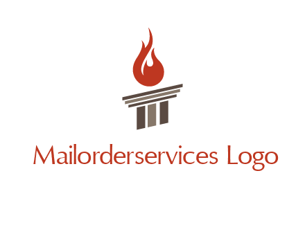 pillar with flames logo