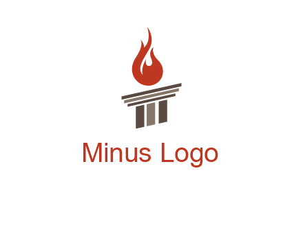 pillar with flames logo