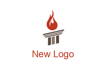 pillar with flames logo