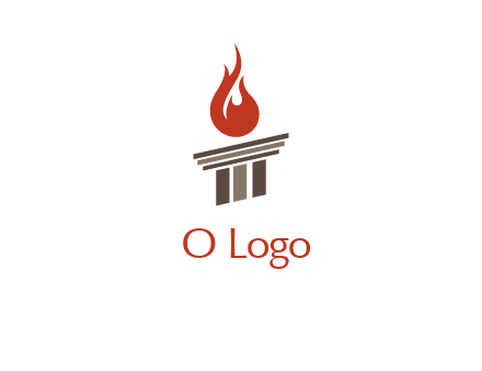pillar with flames logo