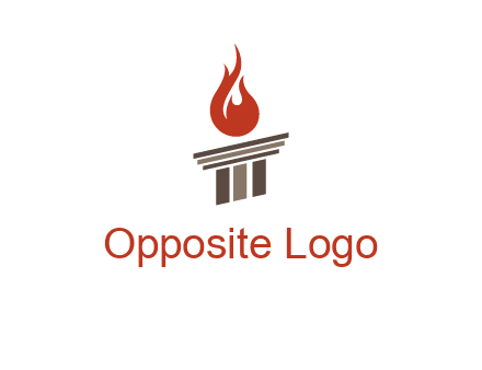 pillar with flames logo