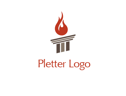 pillar with flames logo