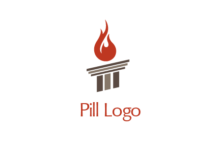 pillar with flames logo