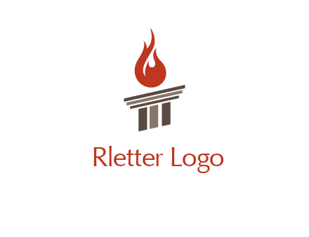 pillar with flames logo