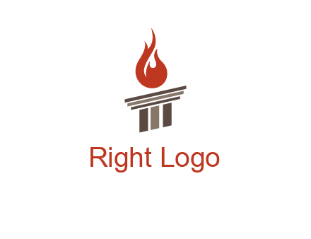 pillar with flames logo