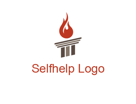pillar with flames logo