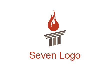 pillar with flames logo