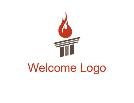 pillar with flames logo