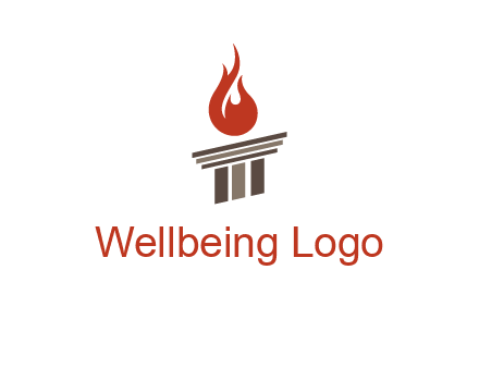 pillar with flames logo