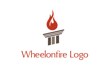 pillar with flames logo