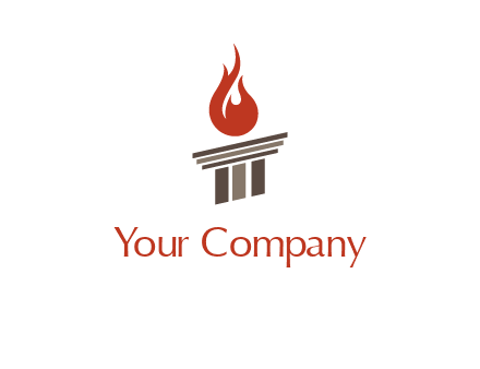pillar with flames logo