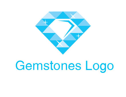 clear diamond inside shiny blue diamond logo