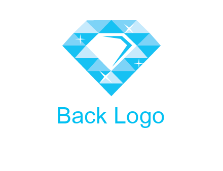 clear diamond inside shiny blue diamond logo