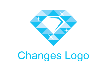 clear diamond inside shiny blue diamond logo