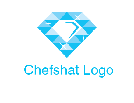 clear diamond inside shiny blue diamond logo