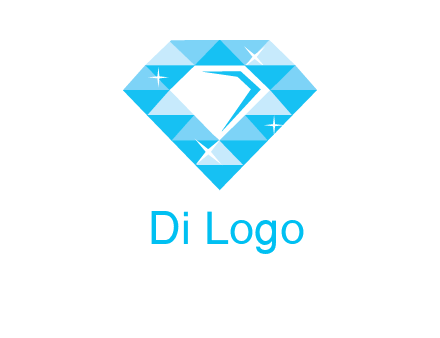 clear diamond inside shiny blue diamond logo