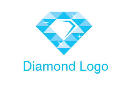 clear diamond inside shiny blue diamond logo
