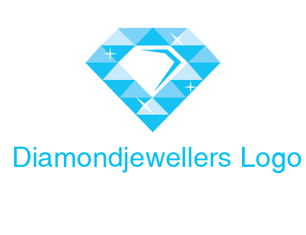 clear diamond inside shiny blue diamond logo