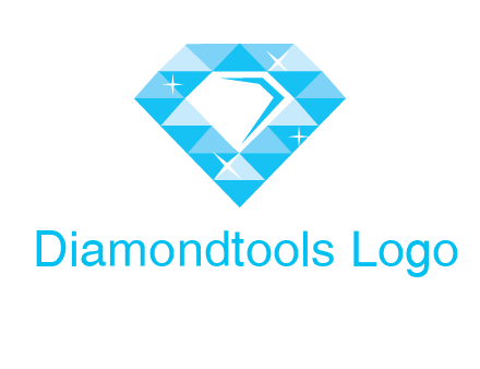 clear diamond inside shiny blue diamond logo