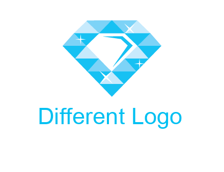 clear diamond inside shiny blue diamond logo