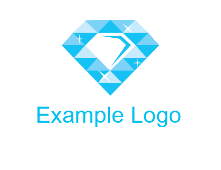 clear diamond inside shiny blue diamond logo