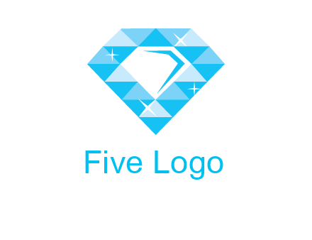 clear diamond inside shiny blue diamond logo
